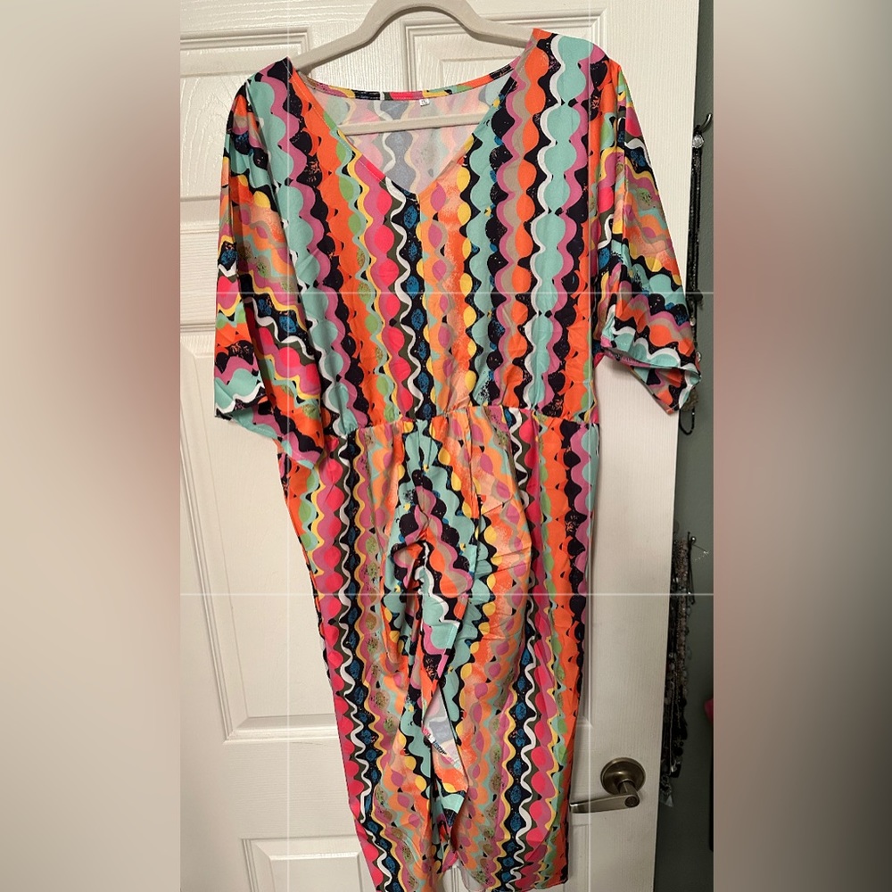 Multi-Color Geometric Ladies Dress